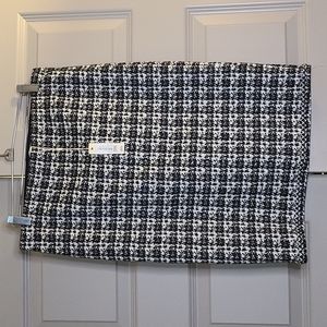 NWT Max Studio bodycon stretch pencil skirt abstract black and white herringbone